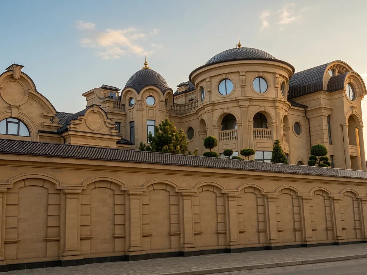 Роскошный фасад из дагестанского камня